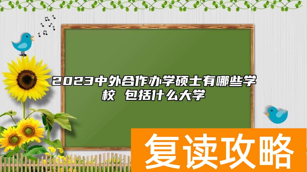 2023中外合作办学硕士有哪些学校 包括什么大学